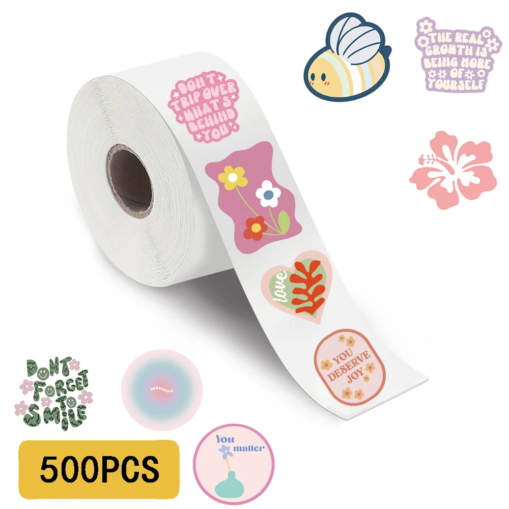 500PCS Danish Style Roll Stickers Notebook Cafe Birthday Harajuku Living Room Laptop Luggage Art For Home Personalize Stickers