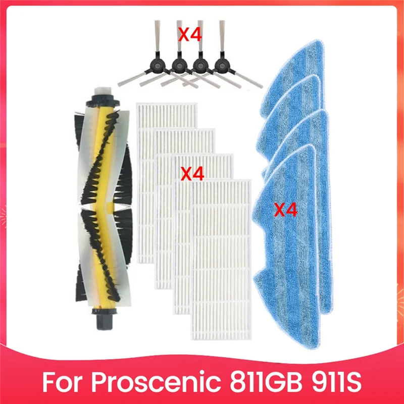【Berserk】Основная щетка HEPA-фильтр, ткань для швабры для Proscenic 811 ГБ 911S, детали для пылесоса, эффективные аксессуары для бытовой чистки