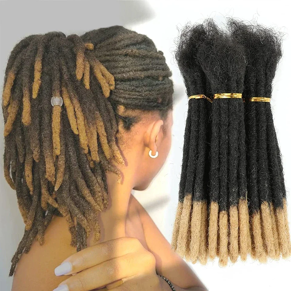 Dreadlocks péruviens naturels Remy, extensions de cheveux crépus lisses, 10 20 40 60 brins, vente en gros