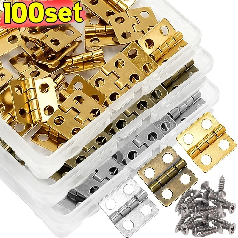 

Wooden Box Mini Hinges 180 Degree Cabinets Drawer Decor Hinge Home Furniture Multi-functional Repair Hardware Fastener Hinges