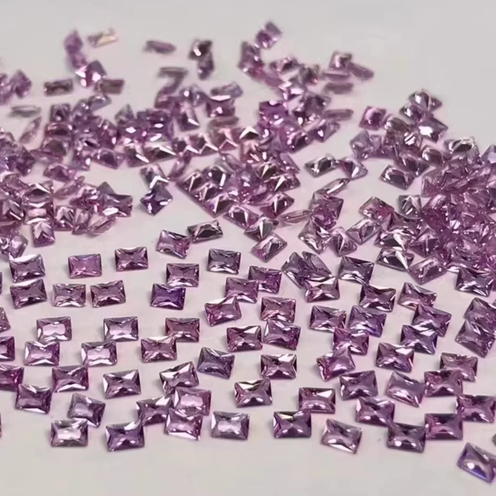 Beautiful Rectangular Cut 2X3mm Pinkish Purple Natural Blue Sapphire  Loose Gemstone Ring Pendant