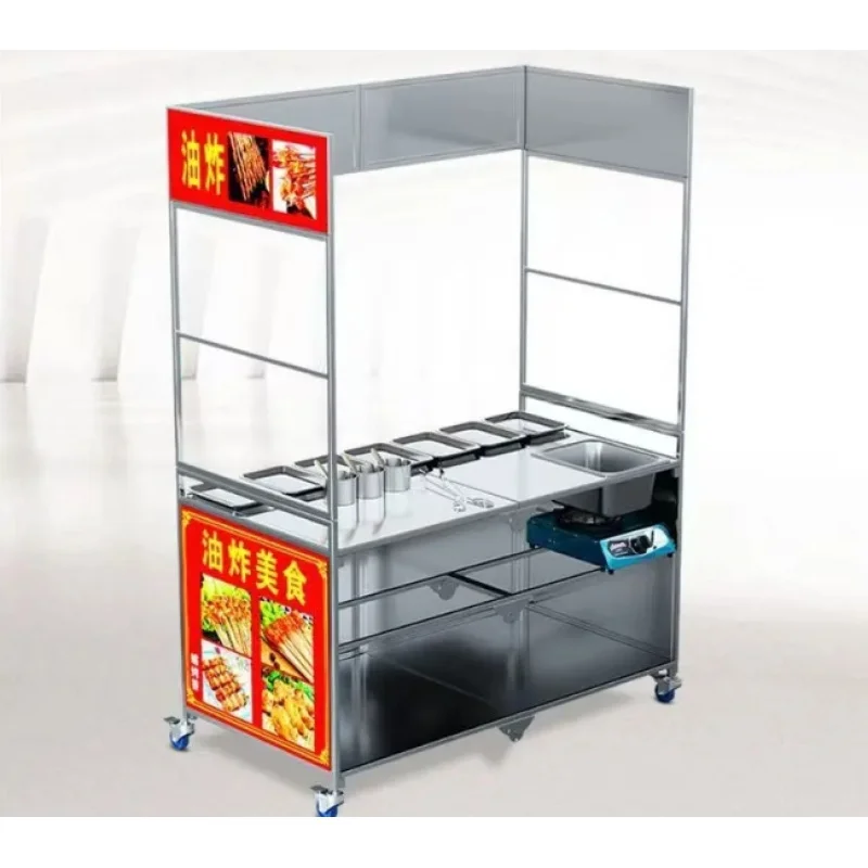 custom.Foldable Food Delivery Carts Fast Drinks Coffee Night Market Snacks Food Shops-Hotdogs and Chips