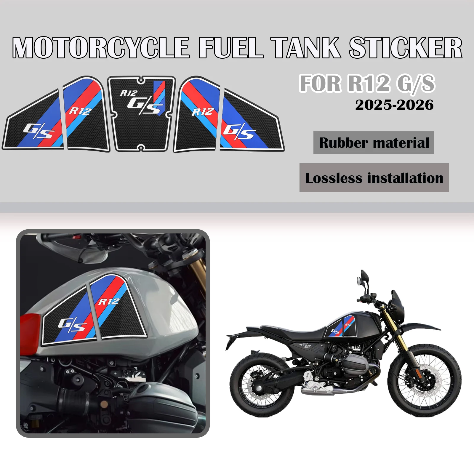 

Motorcycle Accessories fuel tank pad protector sticker decal knee pad kit For BMW R12 G/S R12 G R12 S 2025-2026