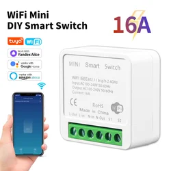 16A Wifi Mini Smart Switch 2 Way control DIY Light Switches Wireless timer Smart Home Tuya Smart Life Alexa Alice Google Home