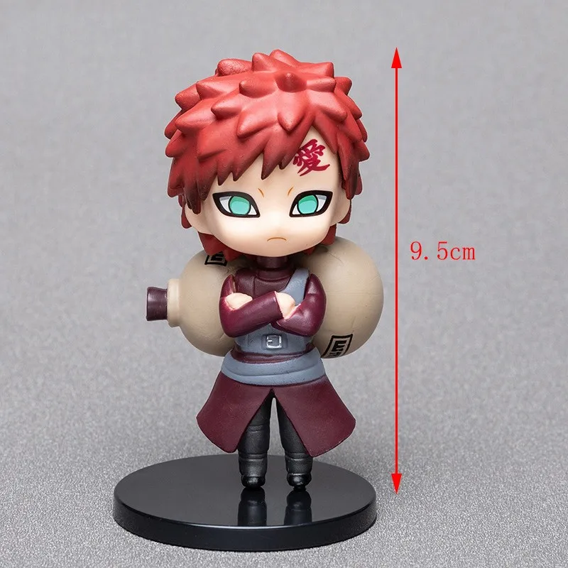 6 styles 9cm Anime Naruto Figures PVC Q Version Doll Gaara Kakashi  Figure Room Decoration Cartoon Kawaii Boy Toy Kid Gift