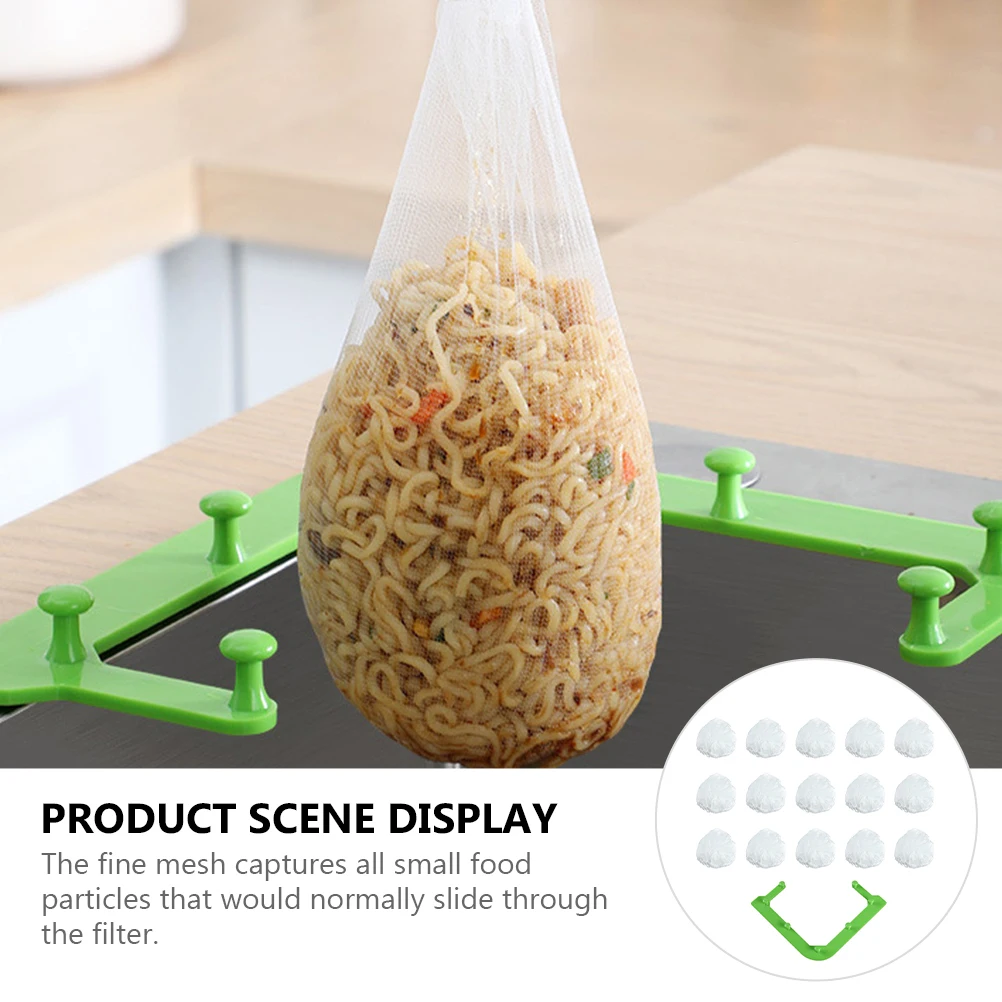 

Kitchen Garbage Sink Water Filter Drainer Triangular Pp Mesh Container Durable Slots Design Drain Sponges Scrubbers Dry Elastic