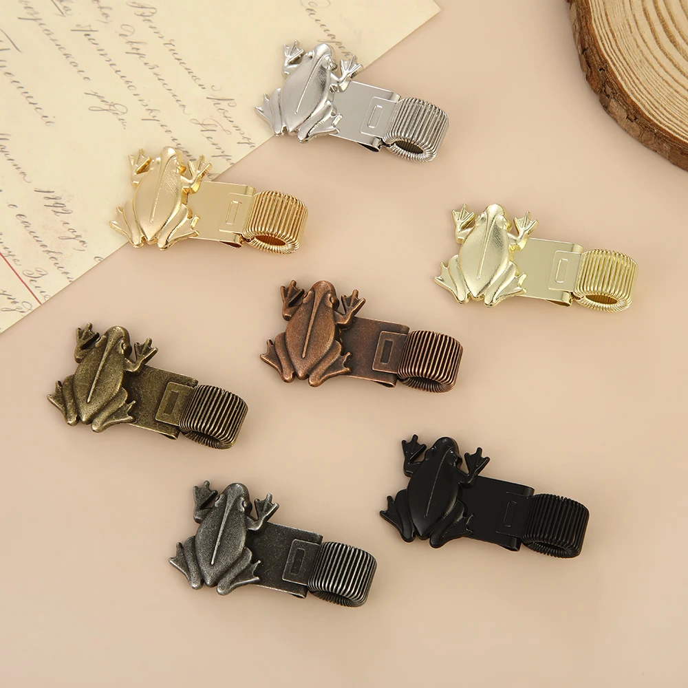 1pc Vintage Frog Metal Pen Clip, Spring Loaded Pen Holder for Notebook