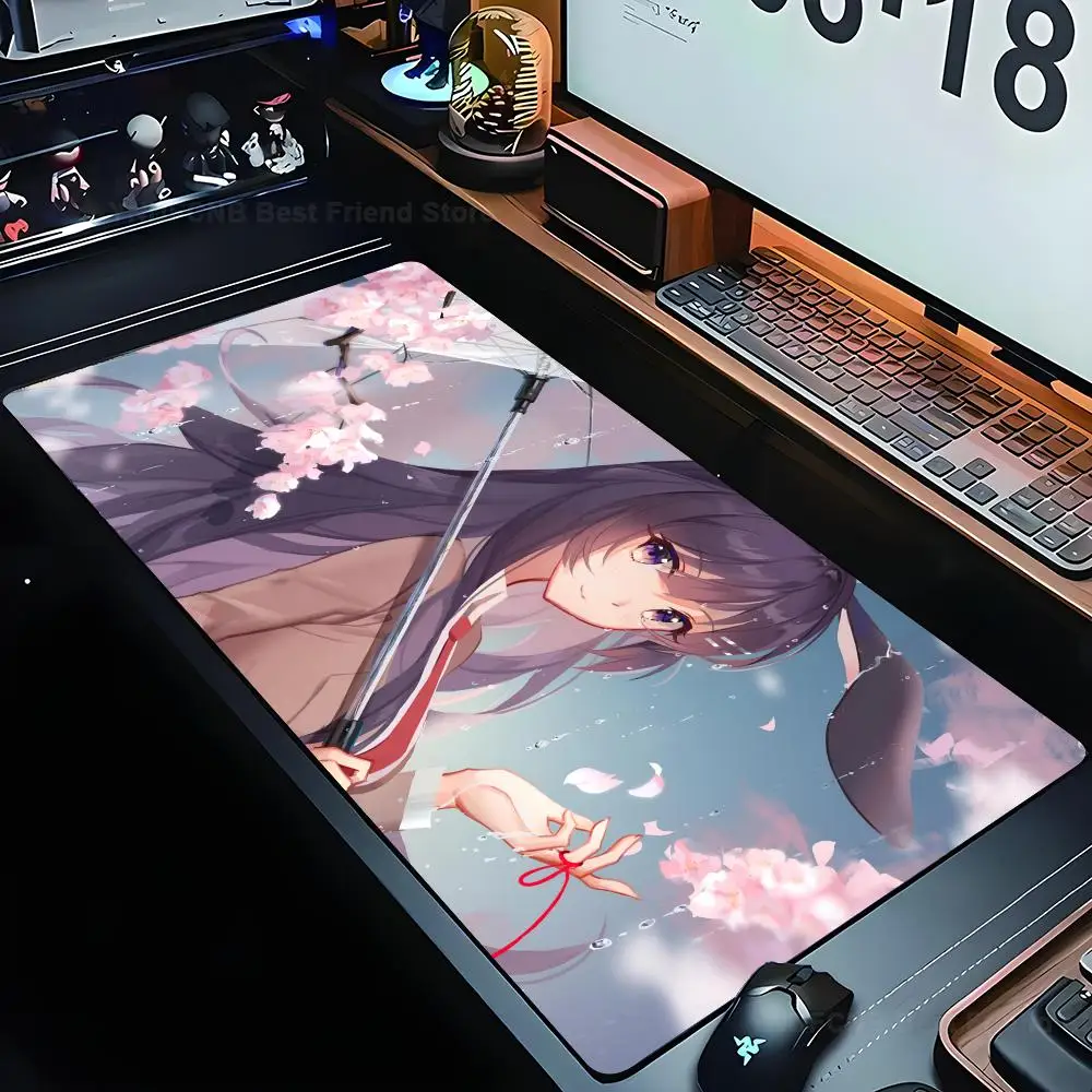 

Sakurajima Mai Anime Mousepad Large Computer Gaming Accessories MousePads Desk Mats Anti-slip Laptop Soft Mice Pad