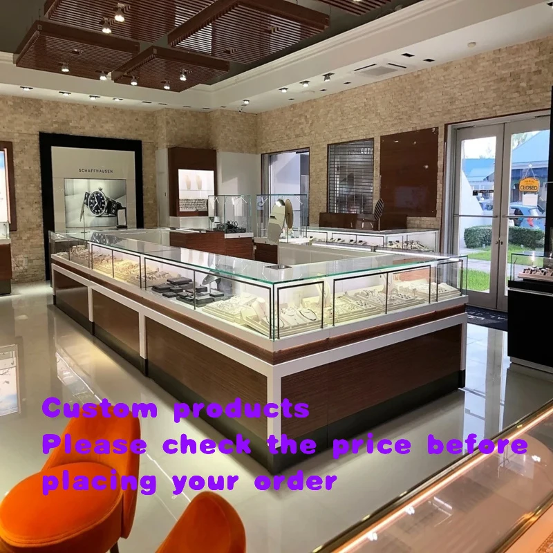 custom.Elegant Retail Jewelry Display High-Capacity Glass Jewelry Cabinet Commercial Jewelry showcase