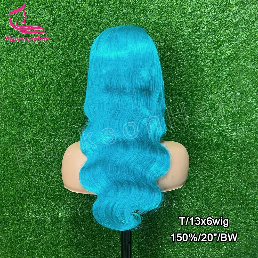 Blauw 13x6 HD Transparant Kant Voorpruik Body Wave Pruiken Voor Vrouwen 613 Gekleurde 13x4 Kant Voor Blond Menselijk Haar Pre Geplukt Pruiken