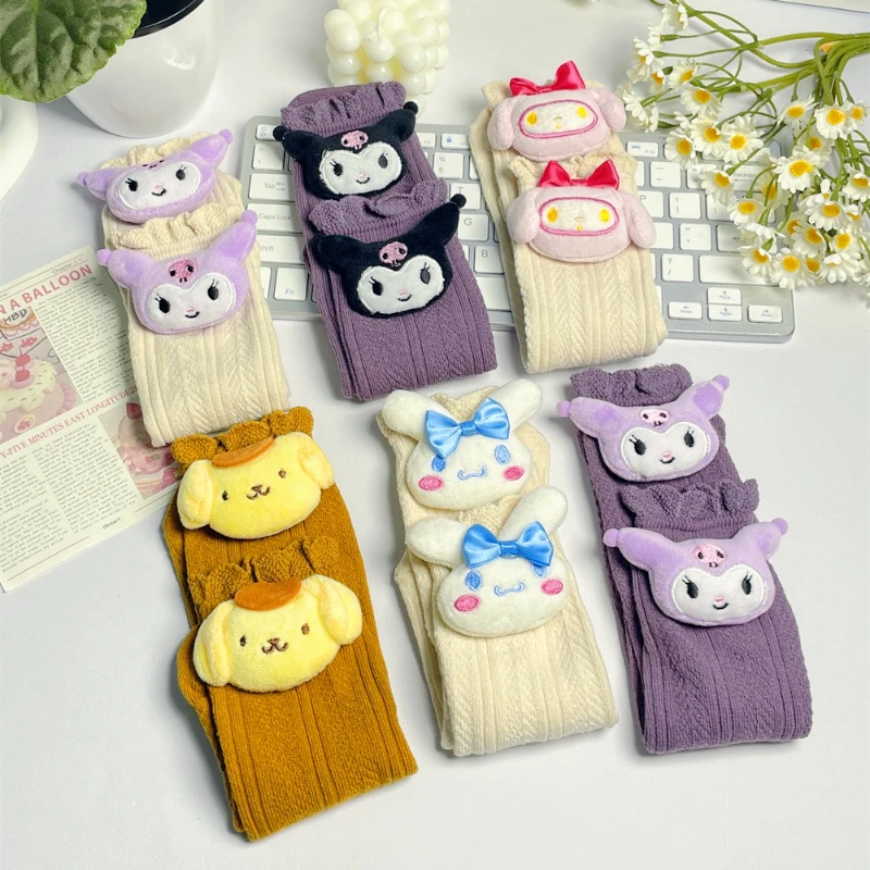 

Cute Cartoon Kuromi Cotton Socks Kawaii Cinnamoroll My Melody Pompom Purin Anime Figures Socks Combed Cotton Mid-tube Stockings
