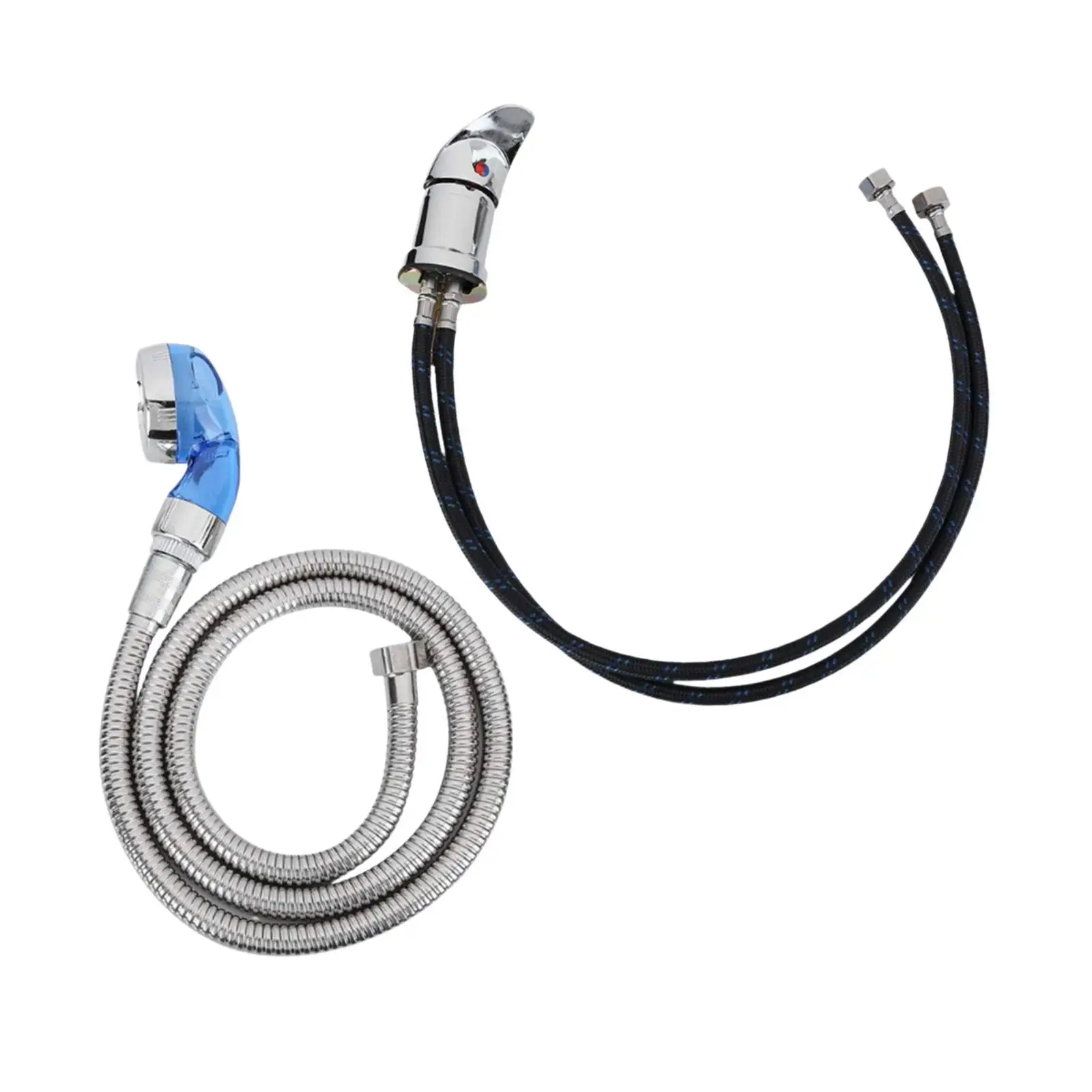 Hair Salon Faucet with 70cm Nylon Pipe and 120cm Hose Sprayer for Shampoo Bowl Portable Sink