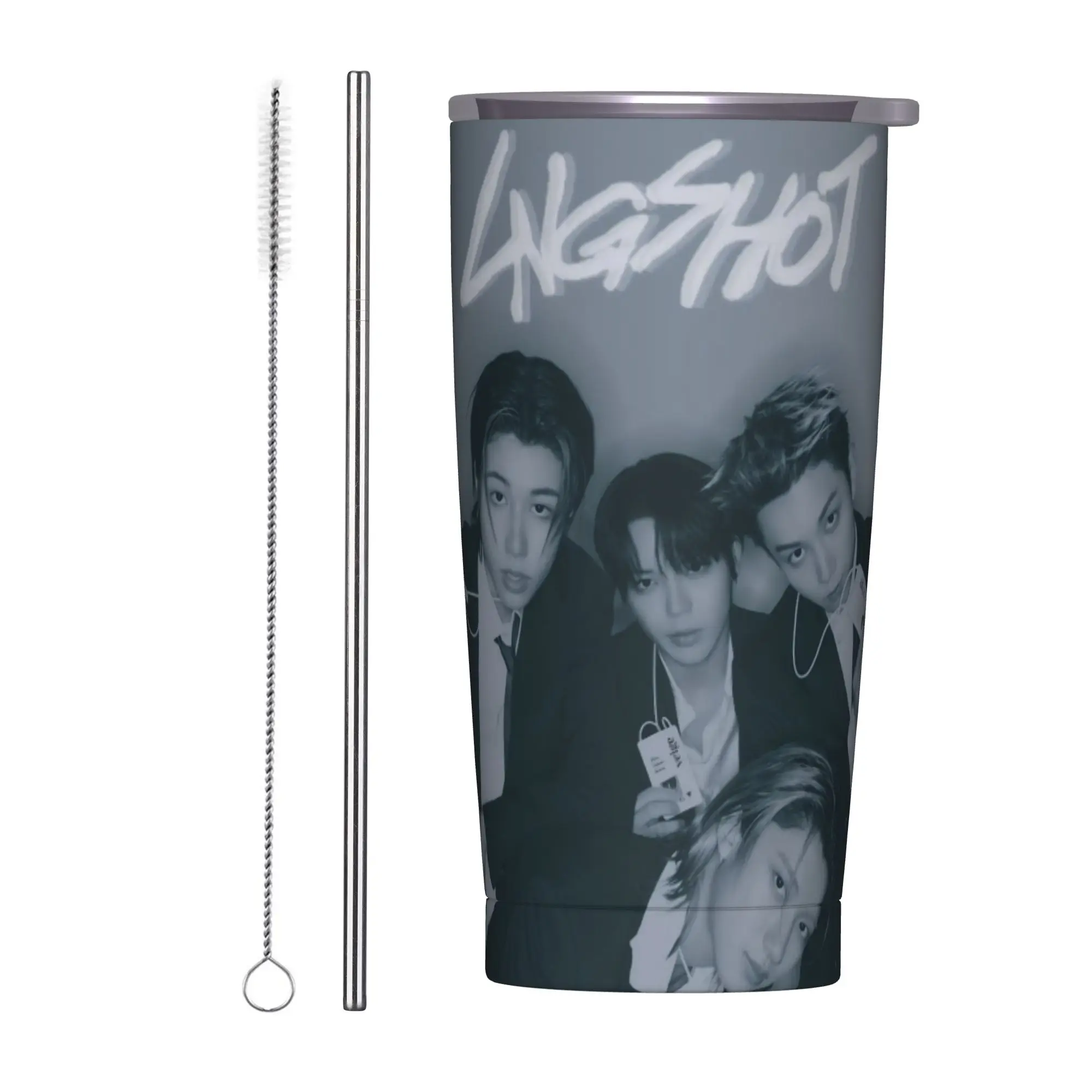 Kpop Group Lngshot  Tumbler Vacuum Insulated  Thermal Cup Vacuum Flask Smoothie Tea Mugs Spill Proof 20oz