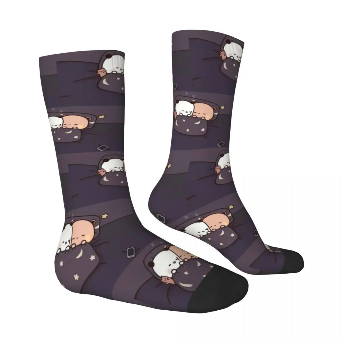 Happy Men's Socks Cub Sleeping Vintage Harajuku Bubu Dudu Cartoon Hip Hop Casual Crew Crazy Sock Gift Pattern Printed