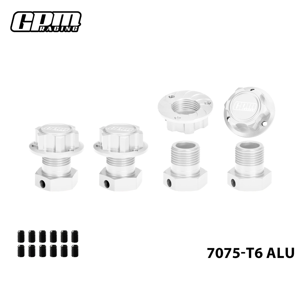 7075 Alloy Wheel Hexes + Wheel Nuts For LOSI 1/5 5IVE-TE 3.0 / 5IVE-TG 3.0