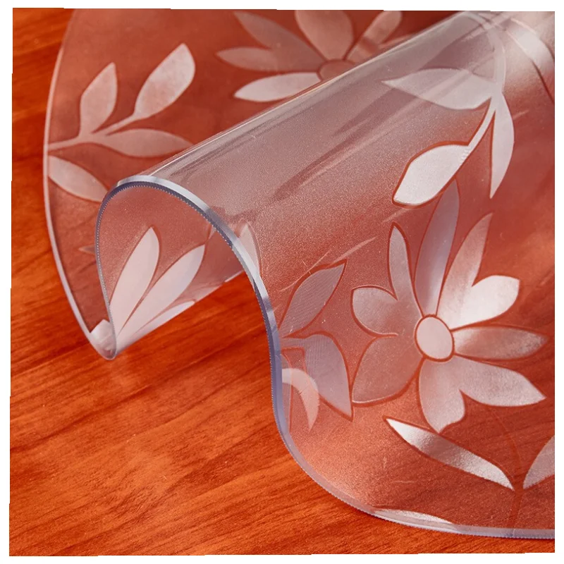 Round PVC Tablecloth, Waterproof, Oil-proof, Glass Soft Cloth, Table Cover, Home, Kitchen, Dining Room Placemat, 1mm