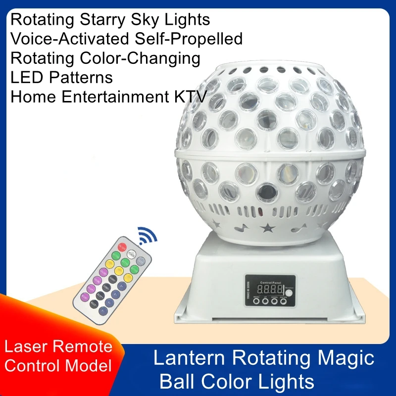 Stage Bar LED Strobe Light Indoor Multicolor Rotating Light Rock Sound-Activated Strobe Ball Laser Light