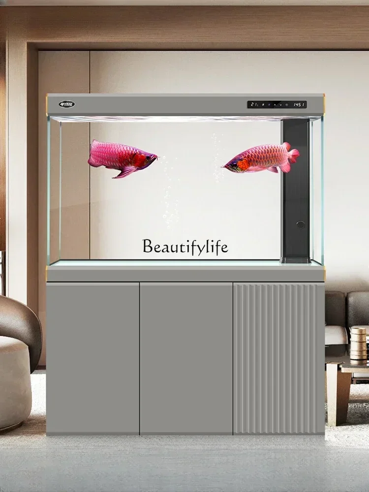 

Living Room 2024 New Super White Glass Large Aquarium Household Floor Dragon Fish Tank