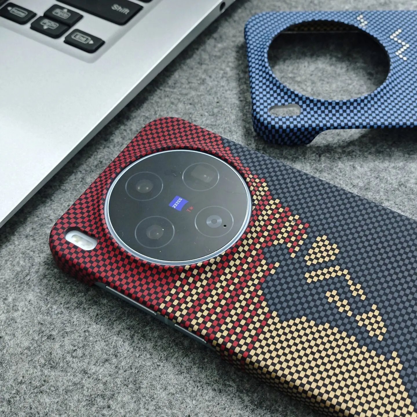 Funda magnética con patrón de alpinismo de fibra de carbono Sunrise and Moonfall para VIVO X300S X200 S/Pro Mini X100, cubierta dura Ultra a prueba de golpes