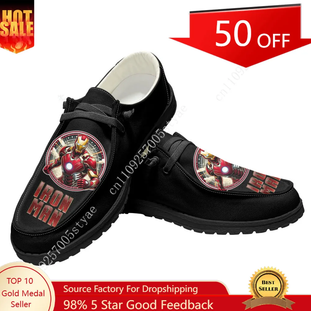 

Marvel Iron Man Casual Shoes Mens Womans Flat Shoe Breathable Outdoor Lightweight Footwear Couple Custom Made Shoes