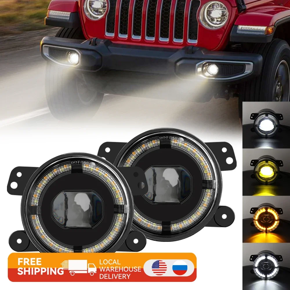 

2 PCS 4Inch LED Passing Fog Lights for Jeep Wrangler JK LJ TJ Dodge Journey Magnum Off Road Fog Lamps