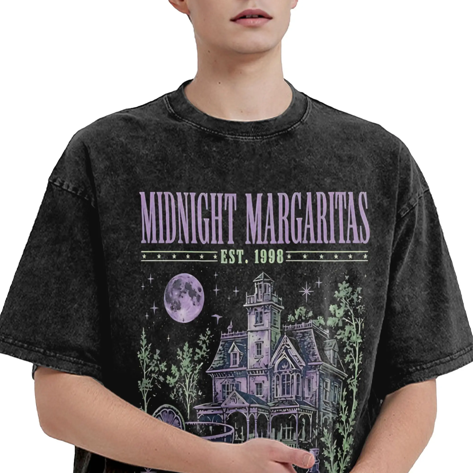 Practical Magic Midnight  Washed T Shirt Streetwear Hip Hop Vintage T-Shirt  Tees Tops Men Women Short Sleeve Oversize