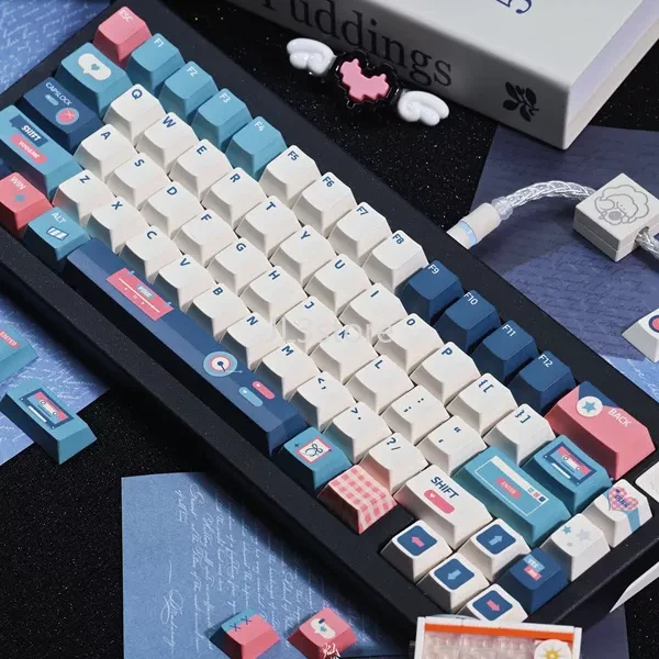 Keycaps retro poster wind mechanical keyboard custom keyboard keycaps original height pbt keycaps