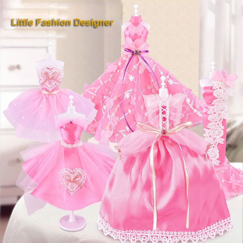 Fashion Designer Kits DIY Doll Clothes Kids Sewing Kit Fashion Design Clothes Creativity DIY Arts Learning Toys Teen Birthday