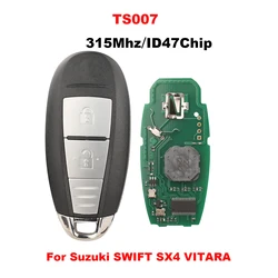 jingyuqin 2 przyciski wymień inteligentny kluczyk samochodowy dla Suzuki Swift SX4 Vitara S007 315Mhz ID47 Chip