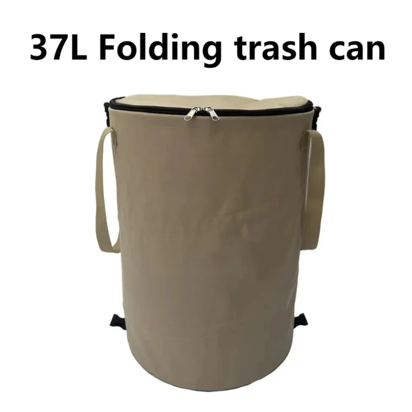 

37л складной мусорный бак для кемпинга на открытом воздухе, утолщенная ткань Оксфорд для пикника, садовое покрытие, портативное эластичное ведро для барбекю с листьями