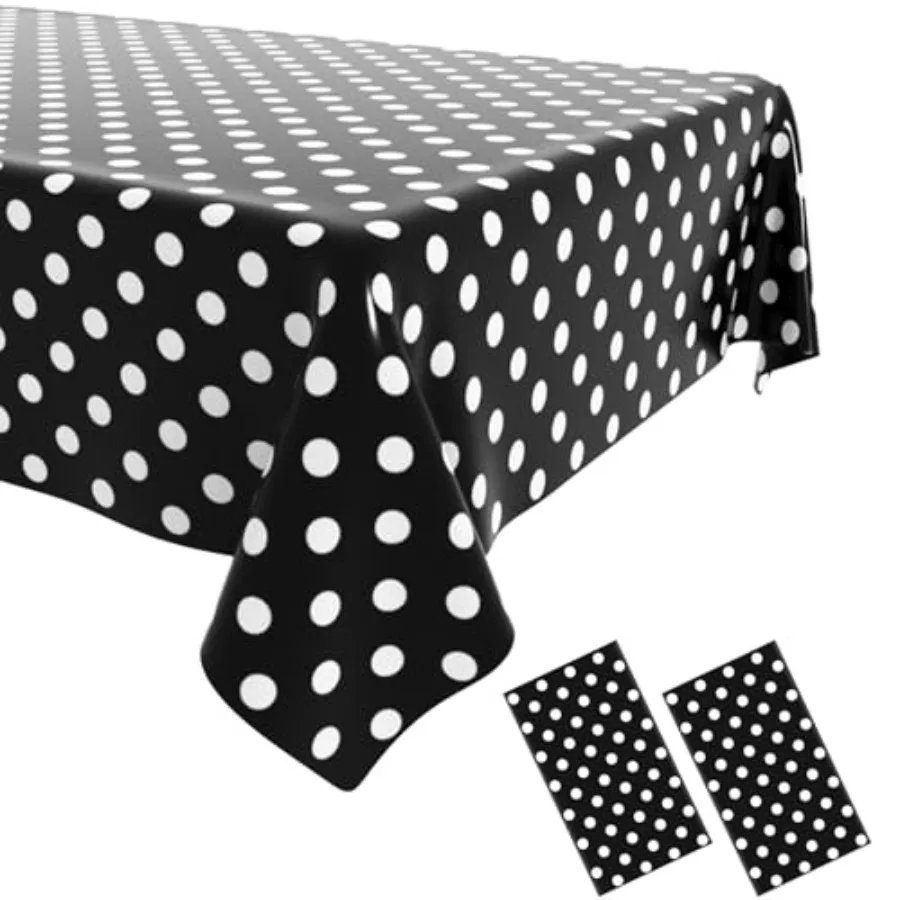 Black and White Polka Dot Tablecloths Set