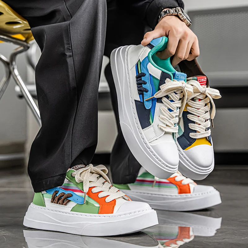 حذاء رجالي تنفس سميكة سوليد أحذية رياضية كاجوال في الهواء الطلق الجري أربعة مواسم جديد تنس الرجال باطن لينة الراحة الذكور أحذية رياضية