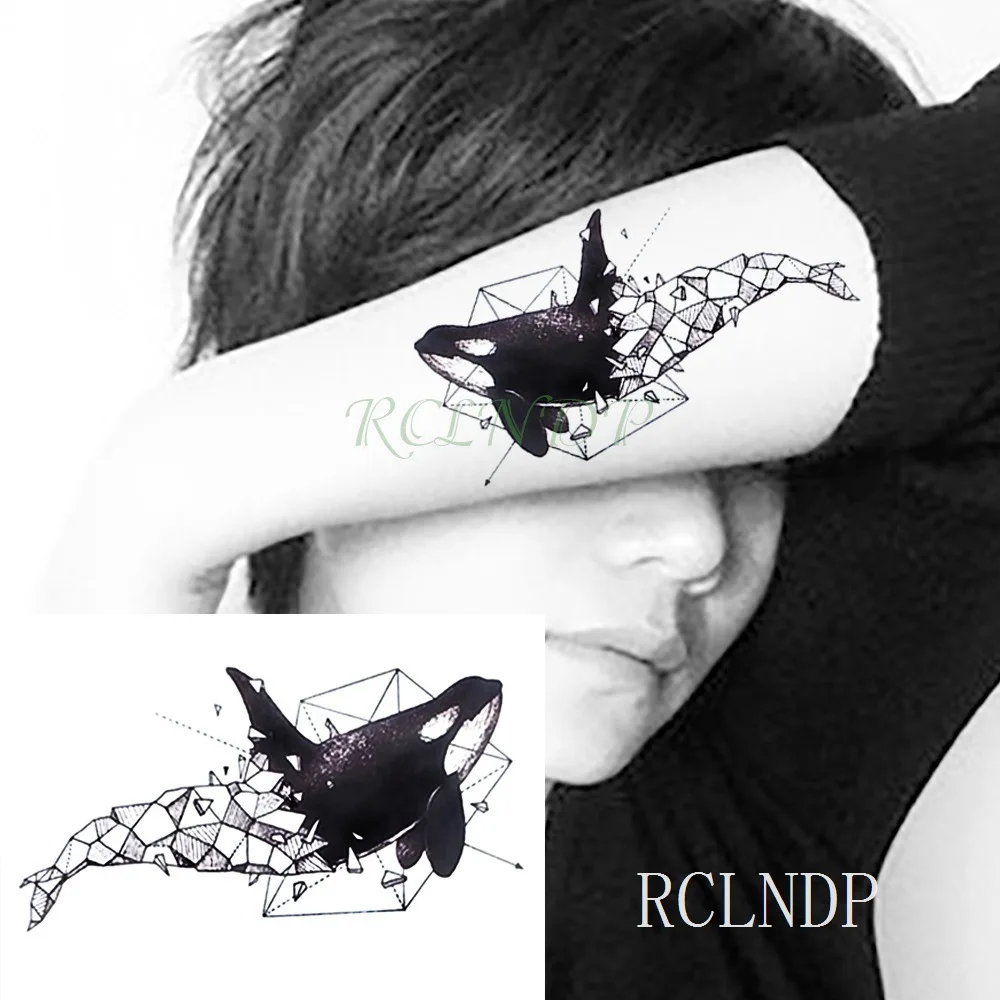 Waterproof Temporary Tattoo sticker whale small fake tatto stickers flash tatoo hand foot tattoos for girl men women kids