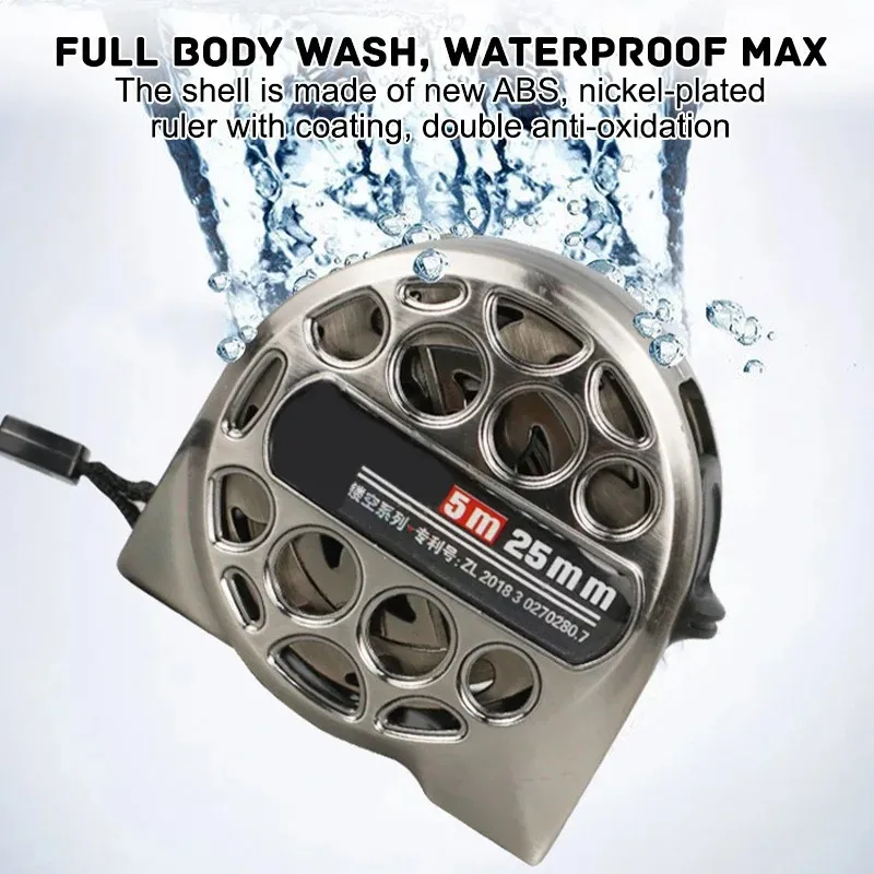 

3/5/7,5 м метрическая рулетка из нержавеющей стали, антикоррозийная выдвижная метрическая линейка, полый дизайн, измерительный инструмент для деревообработки