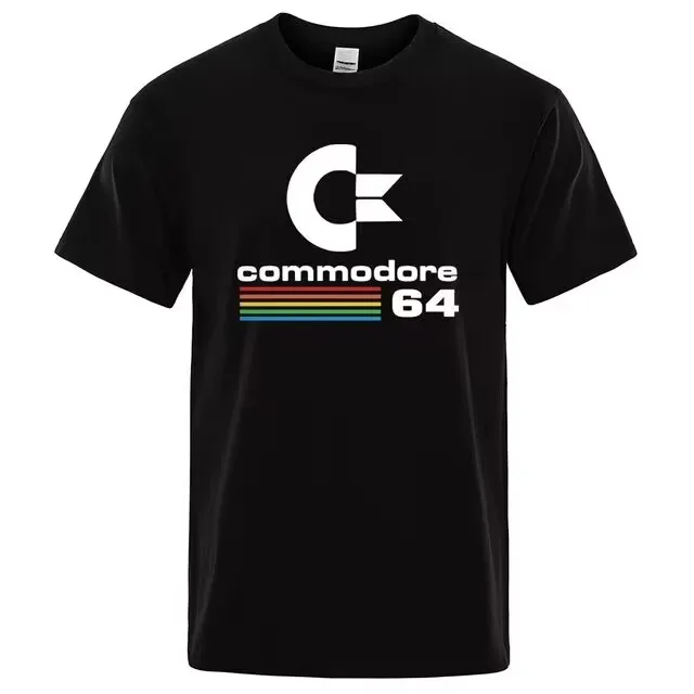 Summer Commodore 64 Print T Shirt C64 SID Amiga Retro Cool Design Street Short Sleeve Top Tee Cotton Clothing Loose Men T-shirts