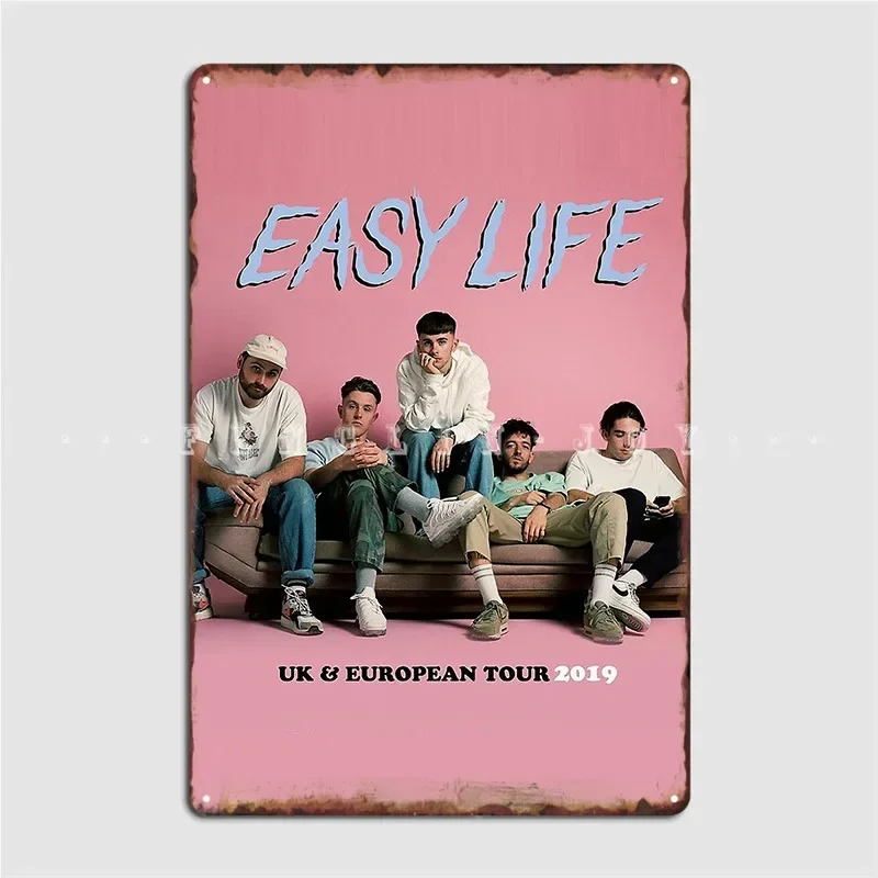 Slasaha Easy Life Habits Uk European Tours 2019 Metal Sign Wall Pub Party Personalized Painting Décor Tin Sign Posters