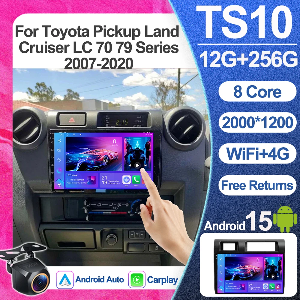 

Car Radio Android For Toyota Pickup Land Cruiser LC 70 79 Series 2007-2020 Multimedia Player Stereo 2din Head Unit WiFi 5G GPS