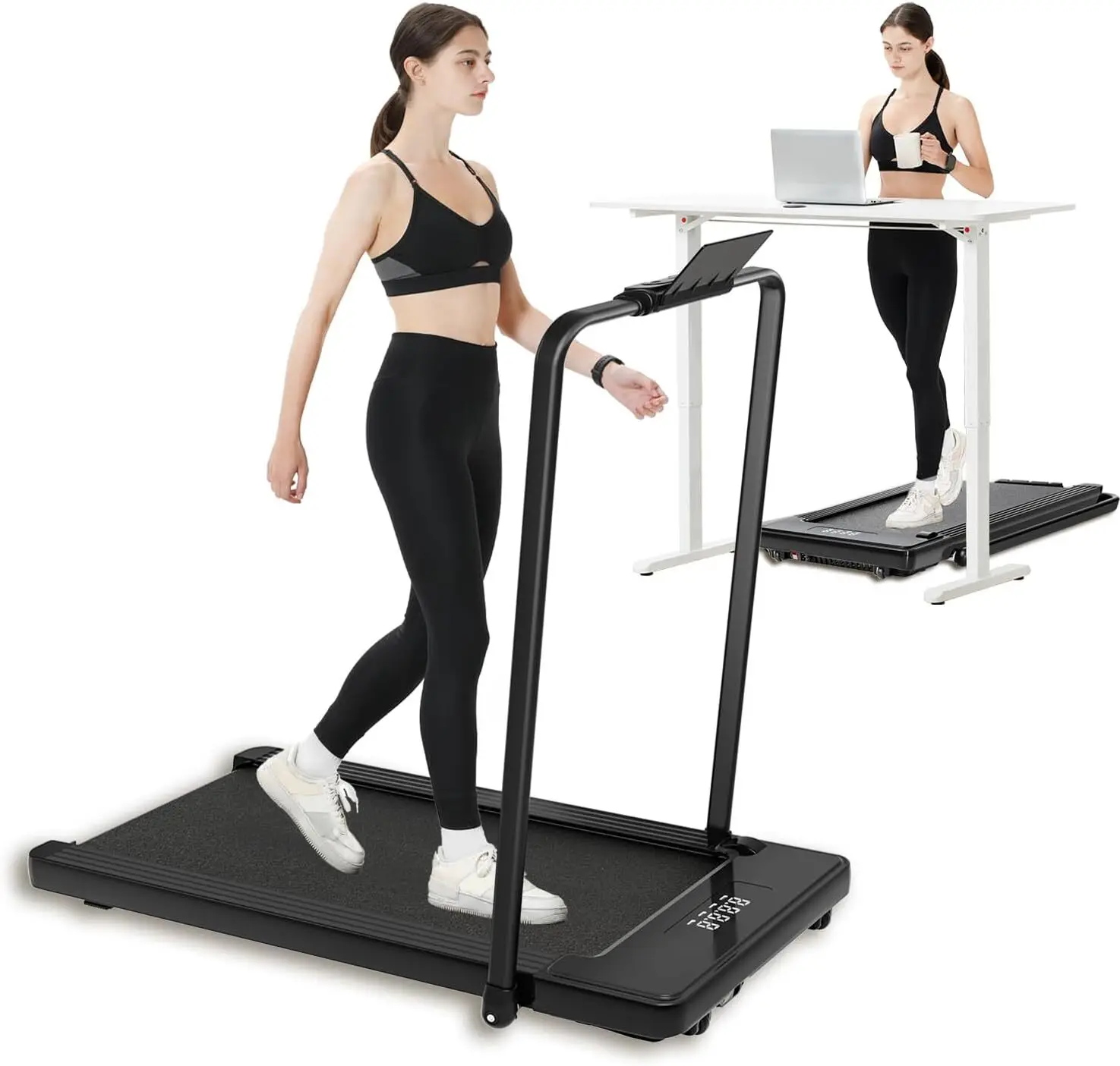 Smart Walking Running Machine with Bluetooth Audio Speakers, Installation-Free，Under Desk Treadmill