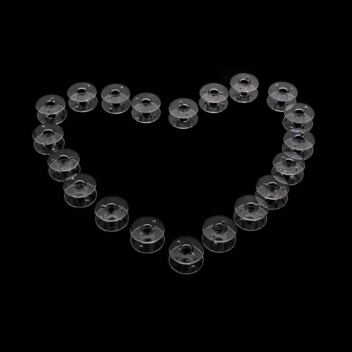 20Pcs 2.1cm Diameter 1.1cm Height Clear Hard Plastic Sewing Machine Bobbins for Babylock White