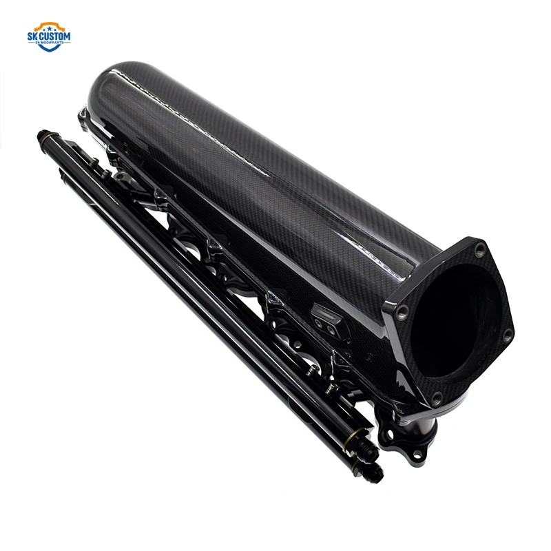 Toyota 1JZ 2JZ GTE 엔진용 맞춤형 12 인젝터 탄소 섬유 + 빌렛 알루미늄 흡기 매니폴드