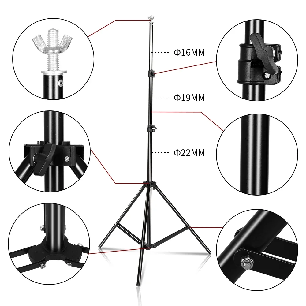 SH 2.6x3M Backdrop Stand Adjustable Background Support Frame SystemWith 4 Clips For Parties,Wedding,Advertising Display