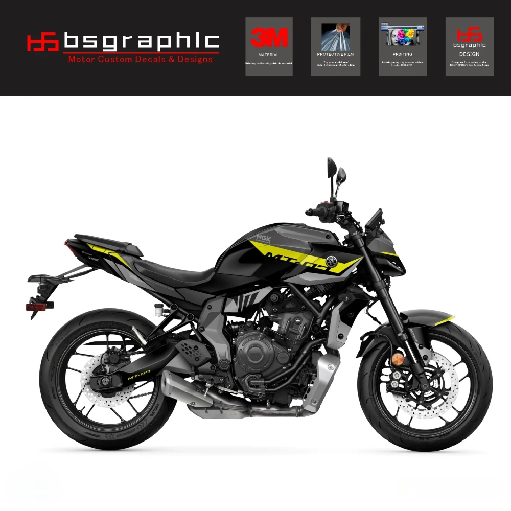 

Обтекатель кузова мотоцикла, защитная наклейка, уличный велосипед, графический комплект, черный для Yamaha Mt-07 MT07 2025 2026