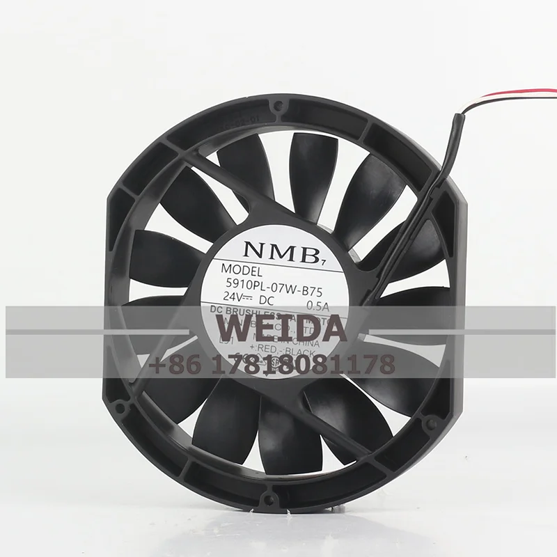 New NMB 5910PL-07W-B75 17025 17cm  DC 24V 0.5A Slim Industrial Cabinet Cooling Fan 170*150*25MM