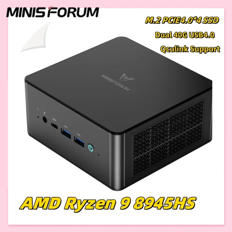 

Мини-ПК EOVOE UM890 UM880 PRO на базе Ryzen 9 8945HS, DDR5 5600 МГц, M.2 PCIe 4.0*2 SSD, OCulink, 2*2.5G RJ45, настольный игровой компьютер
