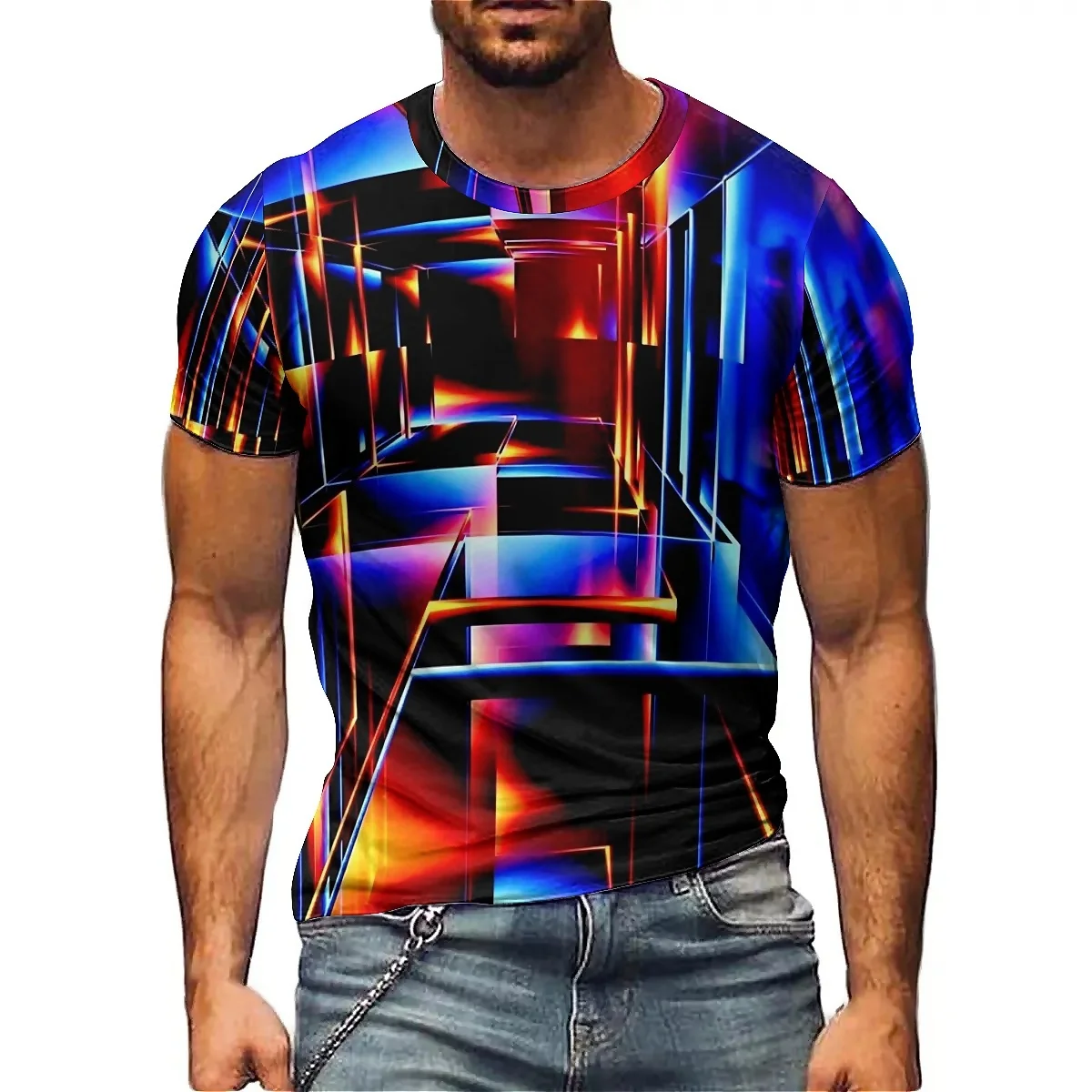 

Men's Fun Animal Pattern 3D Printed Short Sleeve T-shirt Street Trend Fashion Casual Loose Design High Quality Party Festival Gi