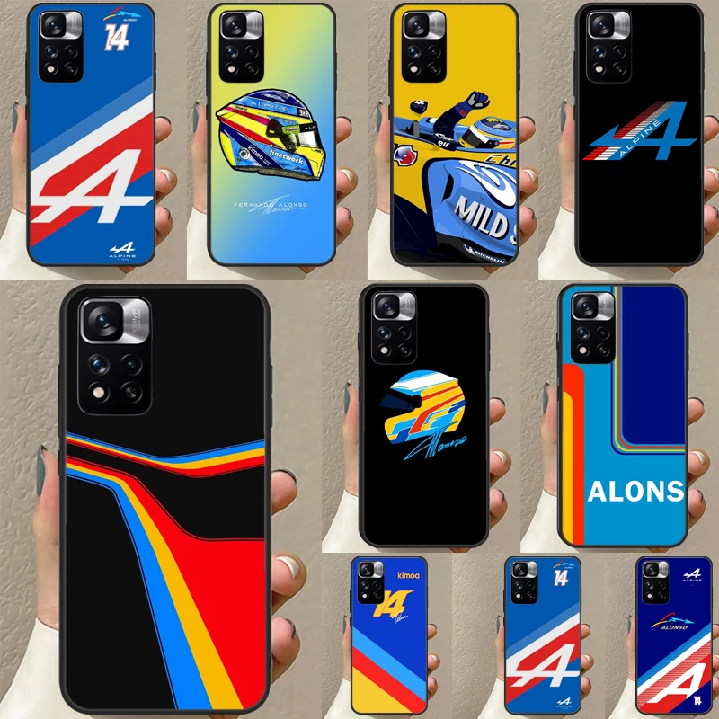 Fernando Alonso 14 For Redmi Note 11 Pro Case For Redmi Note 12 8 9 10 Pro 8T 9S 10S 11S 12S 12C 9C 10C Coque