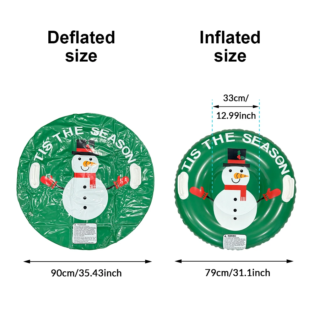 1 زلاجة ثلجية قابلة للنفخ - سعة كبيرة، متينة، سهلة النفخ، حلقة ثلج، رياضات خارجية، توفر تجربة تزلج آمنة وممتعة، أزرق #3