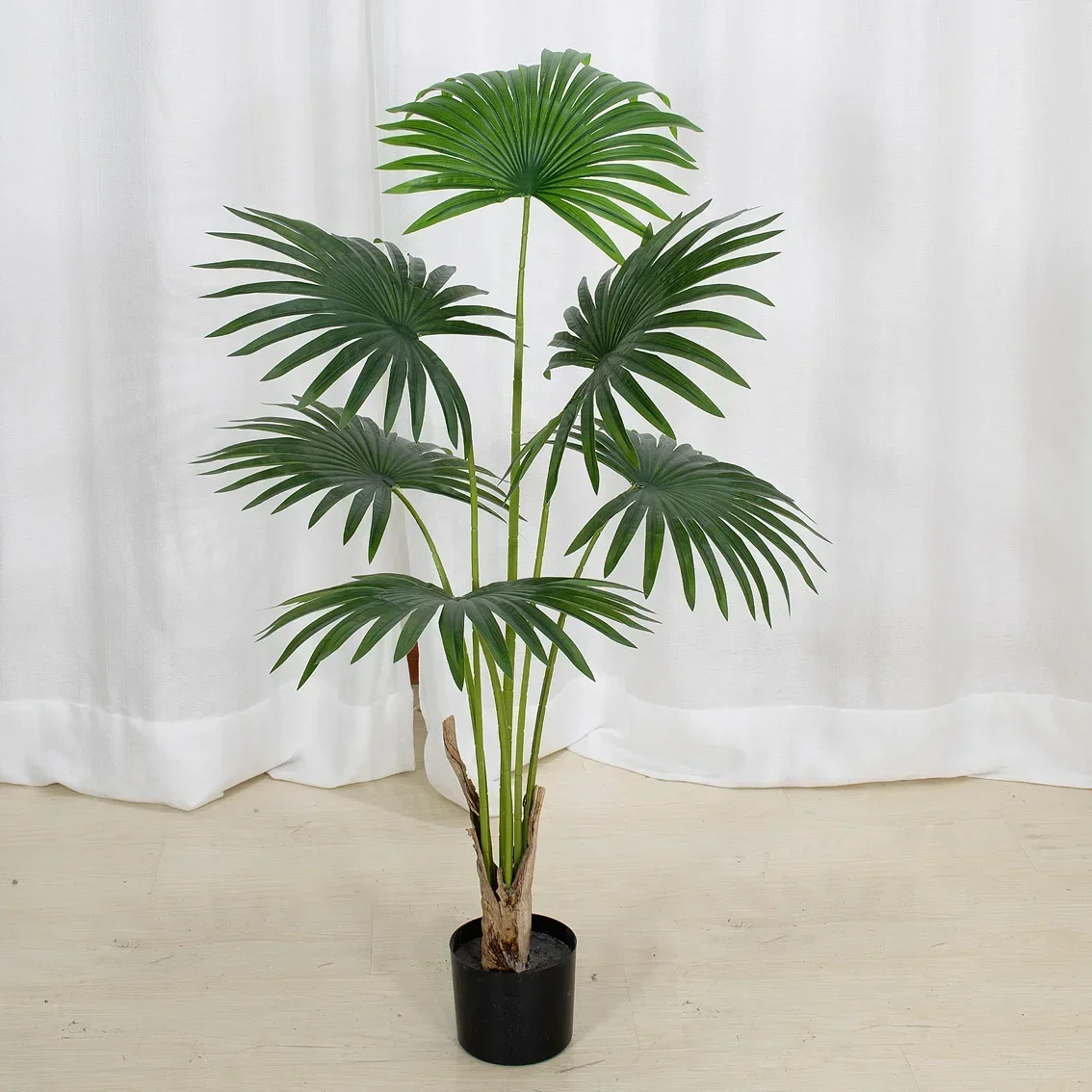 Tropical New Model Artificial Plants Tree Home Decor Bonsai Tree Plastic Plants Pots Modern Indoor Palm Contemporary Plant