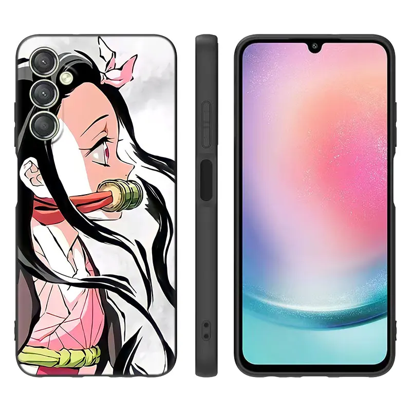 Anime Nezuko Kamado Black Case For Samsung Galaxy A15 A14 A05 A34 A54 A52S A53 A33 A23 A24 A13 A12 A22 A32 A50 A51 A70 A71 A73