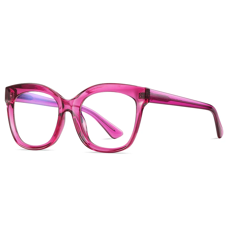 

53mm 2023 Anti Blue Light Computer Glasses TR Women Big Frame Cat Eye Frame Eyeglasses pc girls glasses 2101